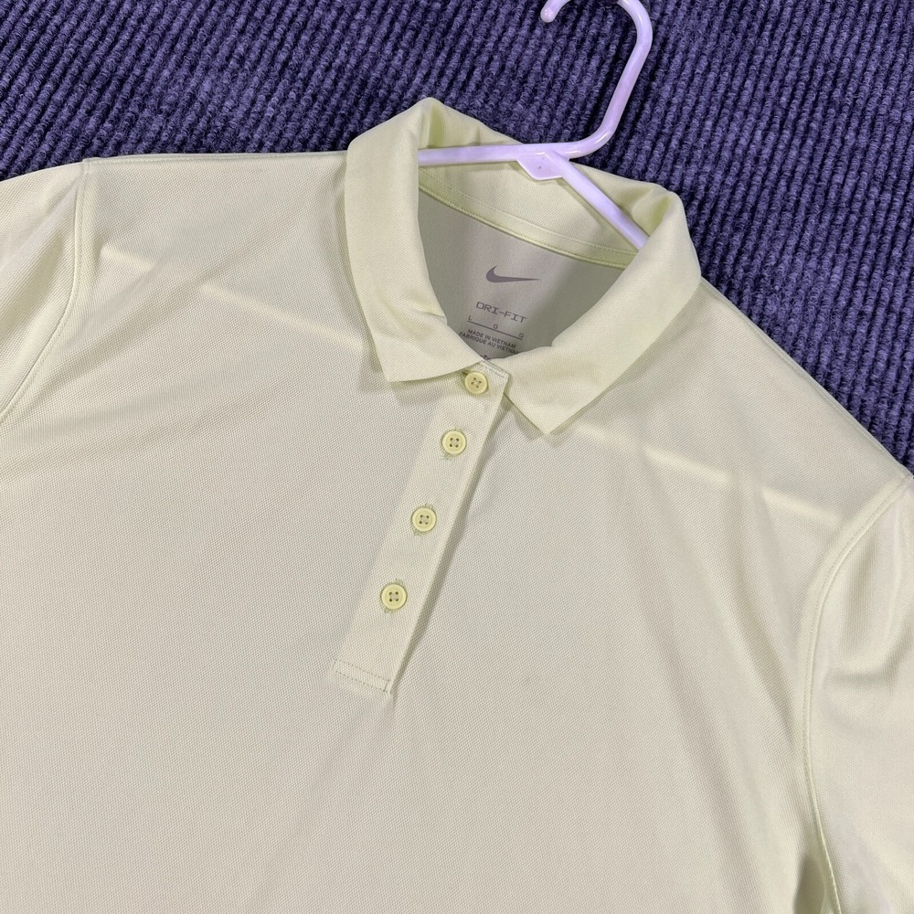 Nike Polo‎ Shirt Womens Large Green Short Sleeve Dri Fit Golf Tennis Casual New